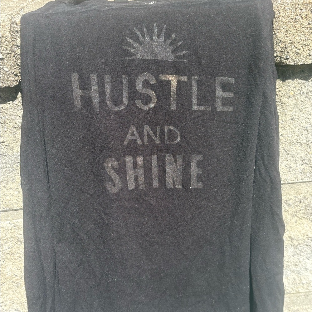 Black 'Hustle and Shine' Graphic Tank